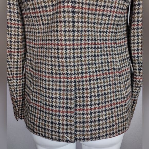 J.Crew Blazer Regent Wool Houndstooth Tan Jewel Jacket Size 2 - Picture 11 of 16